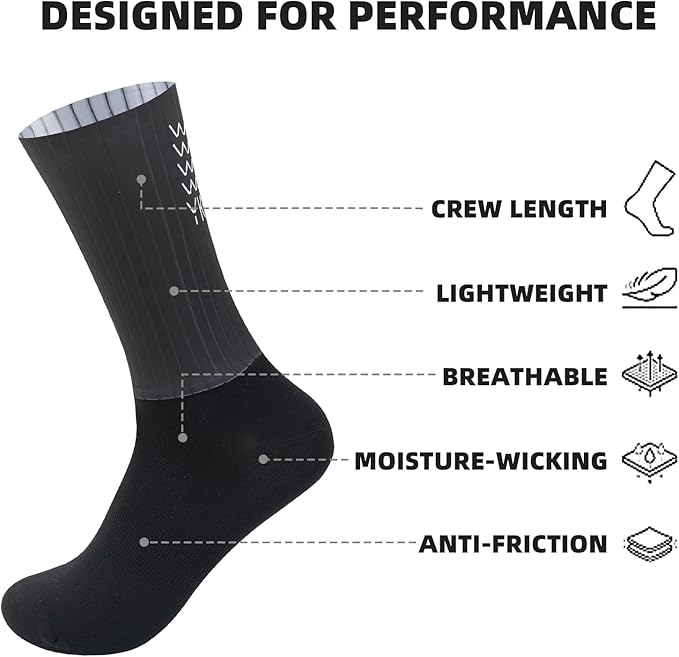 YKYWBIKE Cycling Socks for Men Women-Athletic Crew Bike Socks,MTB Riding Socks,Compression Biking Socks for Men Cycling