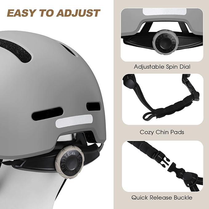 Shinmax Adult Bike Helmet for Men & Women - Lightweight Adjustable Baseball Cap Style Cycling Helmet with Reflective Strip, Perfect for Urban Commuter & Road Biking