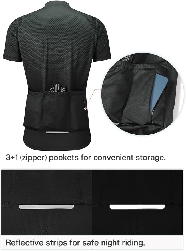BERGRISAR Men's Cycling Jerseys Short Sleeves Bike Shirt