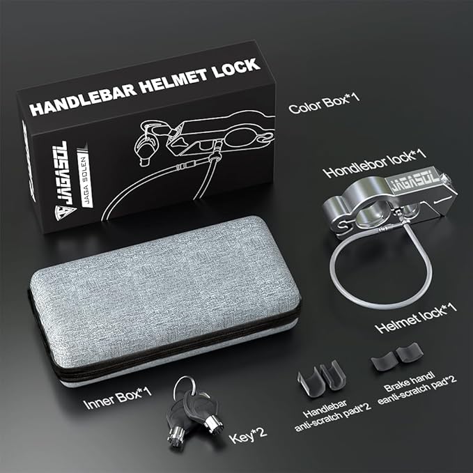 Motorcycle Lock Combo - Helmet & Brake Lock for Motorcycles, Mopeds, Scooters, ATV, Dirt Bikes & Street Bikes