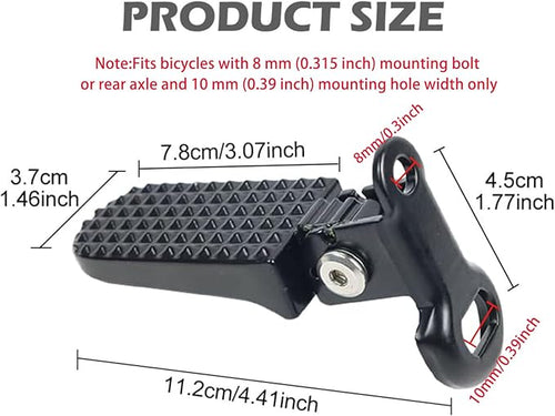 1 Pair of Bike Foot Pegs, Aluminium Alloy Non-Slip Bike Pegs for Folding Bike and Mountain Bike Durable