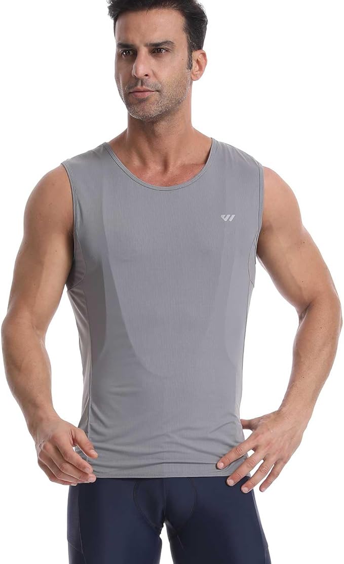 Lo.gas Sleeveless Cycling Jersey Men, Biking Base Layer Breathable and Lightweight with Back Pocket Sports Vest