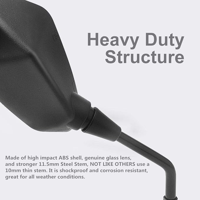 【2026 Upgraded】Motorcycle Convex Rear View Mirror, Mirrors For Bike,motorcycle,atv,scooter, with M8 M10 Threaded Bolt, with 7/8" Handle Bar Mount Clamp Compatible with Cruiser, Suzuki, Honda,Victory