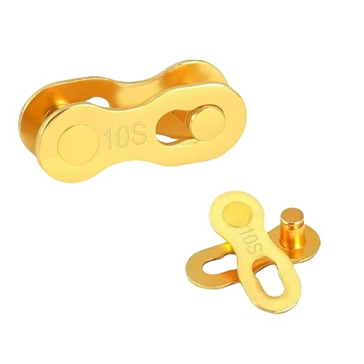 Bicycle Chain Master Link Reusable Bike Chain Connecting Link, for 10 Speed, Road Bicycle and Mountain Bike, Metal Bike Master Link, Bicycle Chain Missing Link Connector, 5 Set Pack Gold