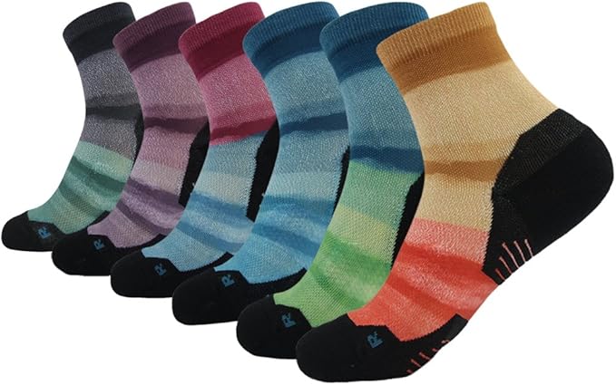 HUSO Unisex Digital Printed Athletic Quarter Running Socks 2,3,4,6,11 Pairs