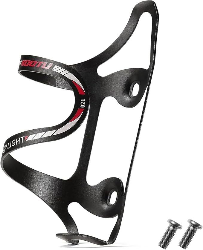 KOOTU Lightweight Bike Water Bottle Cage, Anti Rust Bicycle Water Bottle Holder, Cup Holder for Mountain, Road, Hybrid & Folding Bikes (Red)