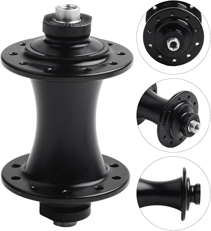 20 Hole Bike Front Hub Aluminum Alloy 74Mm O.L.D Fit For Brompton For Dahon Folding Bicycle 2 Sealed Bearings Black, 2Mm Spoke Quick Release Hub