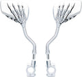 1 Pair Bicycle Mirror,Big View Bike Rear View Mirror Blindsight Multi Angle Adjustable Bike Mirror Billet Aluminum Chrome Plated Outside Skull Claw Style Also suitable for motorcycle mirror