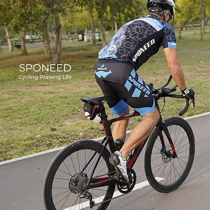 sponeed Men's Cycling Shorts Padded Bicycle Riding Pants Bike Biking Clothes Cycle Wear Tights