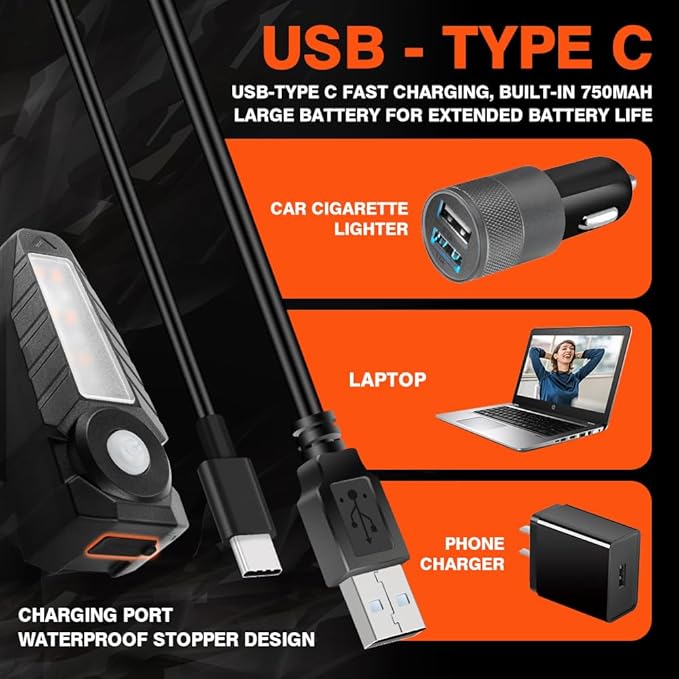 Teguangmei Upgrade Bike Tail Light with Projection USB Rechargeable Bike Turn Signals 150 Lumen Ultra Bright Turn Signals for Bicycle with Alarm Horn Bicycle Rear Light for Night Riding, 5 Mode