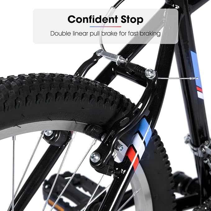 HILAND Adult 26 Inch Mountain Bike, Mens Womens Bicycle, High-Carbon Steel Frame Mountain Bicycle, Sport MTB for Adults, Multi-Color