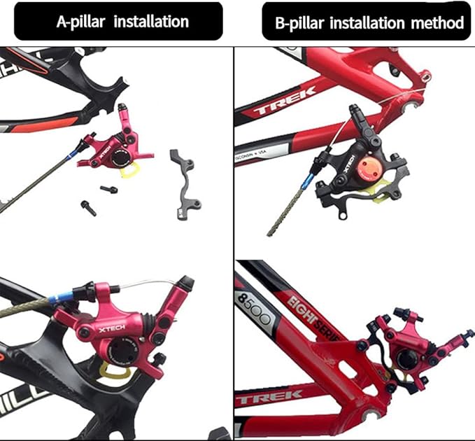 Zoom XTECH HB100 Mountain Bike Hydraulic Line Pulling Disc Brakes Electric Folding Car Mountain Road Bike Line Pull Oil Brake Disc Brake Set