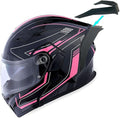 1Storm Motorcycle Modular Full Face Helmet Flip up Dual Visor Sun Shield: HB89 Arrow Pink