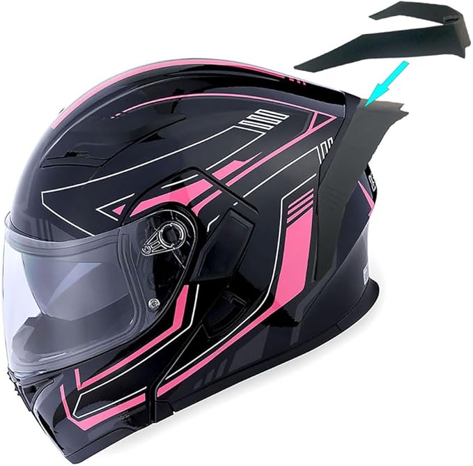 1Storm Motorcycle Modular Full Face Helmet Flip up Dual Visor Sun Shield: HB89 Arrow Pink