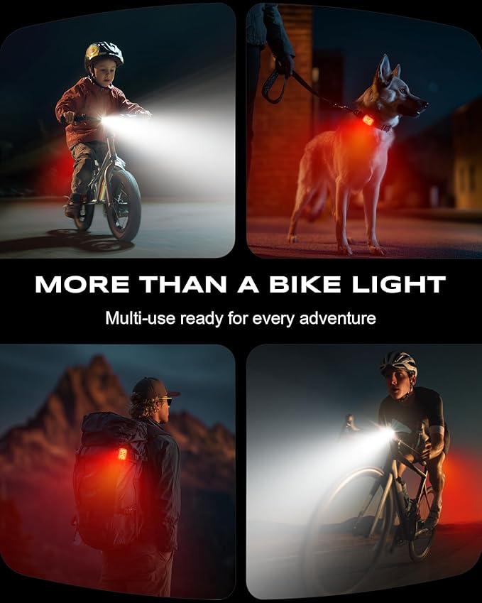 Bike Lights, Ultra-Slim & Lightweight Rechargeable Bicycle Lights Set, [5+6 Modes] Dual USB-C Bike Lights Front and Back, IP65 Waterproof Bicycle Lights for Night Riding Road Mountain Cycling
