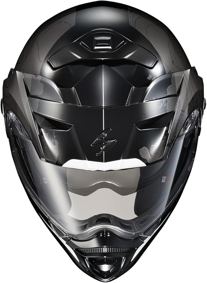 ScorpionEXO AT960 Modular Adventure Street Motorcycle Helmet with Bluetooth Ready Speaker Pockets DOT ECE Approved Topographic (White Large)