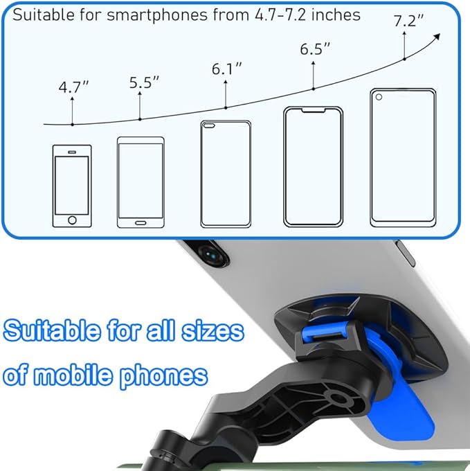 Motorcycle Phone Mount, Motorcycle Handlebar Mount,Bike Phone Holder for Bicycle,Smartphones Holder Strong Material 360° Rotating, Suitable for Motorcycles and Bicycles（Blue）