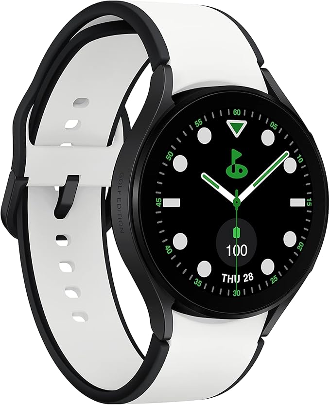 SAMSUNG Galaxy Watch 5 Golf Edition, 44mm Bluetooth Smartwatch w/ Body, Health, Fitness and Sleep Tracker, Improved Battery, Enhanced GPS Tracking, US Version, Gray Bezel w/Two-Tone Band