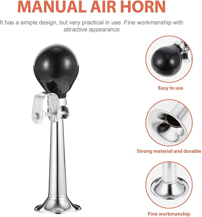 UPKOCH Bike Bugle Horn Manual Air Horn Loud Vintage Cycling Bell for Adults Outdoor Riding Safety