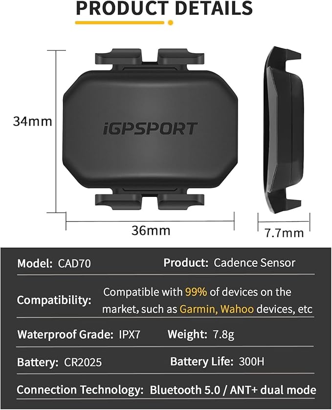 iGPSPORT BSC100S GPS Bike Computer Wireless, 2.6'' LCD Display 40H Rechargeable Waterproof Cycling Computer Bluetooth ANT+