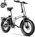 1000W Folding Electric Bike, 48V 20AH Large Removable Battery E Bike, 30+MPH, 80 Miles Max Range, 20" Fat Tire Electric Bike for Adults, Adult Electric Bicycles for Long