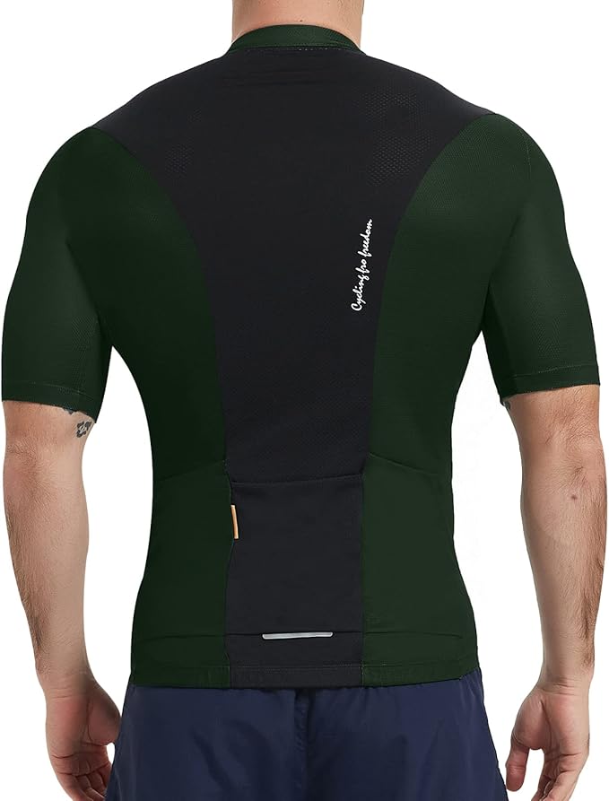 Santic Men’s Cycling Jersey Short Sleeve Bike Shirts for Men Bicycle Jacket with Pockets Breathable & Quick Dry Yorkson