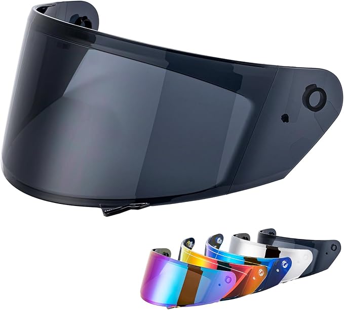 VCOROS X9 Full Face Motorcycle Helmet Replacement Shield 5Color Lens Available (Black)