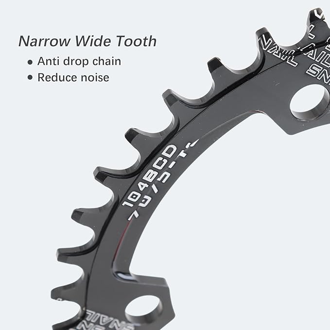 DJC Bike Chainring 104BCD Round/Oval 30t 32t 34t 36t 38t 40t 42t 44t 46t 48t 50t 52t Tooth Narrow Wide 7/8/9/10/11/12 Speed Ultralight MTB Mountain Bike 104 BCD Chainwheel