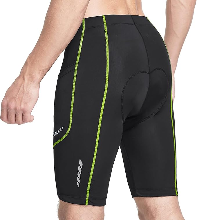 baleaf Men's Padded Bike Shorts Cycling Road Biking Riding Bicycle Cycle Wear Pockets UPF 50+ MTB Accessories Tights