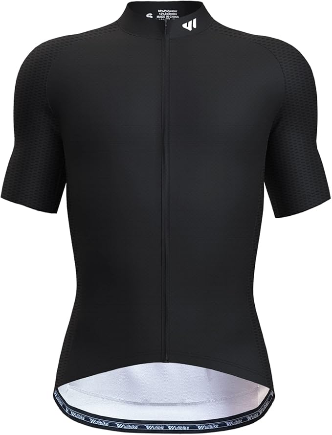 Wulibike Men's Cycling Jerseys Short Sleeve Bike Biking Shirts Full Zip with Pockets Road Bicycle Clothing