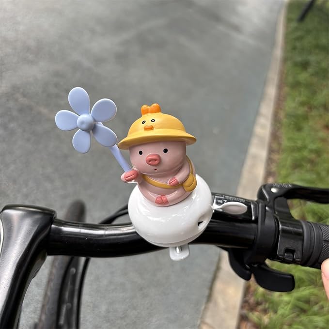 Duck Bike Bell with Wind Sponners -Classic Bike Bells and Beach Cruiser Mountain Bike Bells for Adults and Kids with Loud Ring Sound