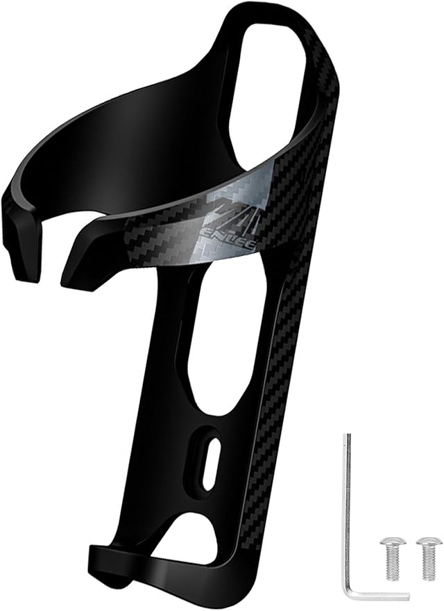 ENLEE for Bottles Diameter: 66-72mm Bike Water Bottle Cage, Lightweight Carbon Bicycle Bottle Cage, Grey Water Bottle Cage for Mountain/Road Bike with Screws Tool