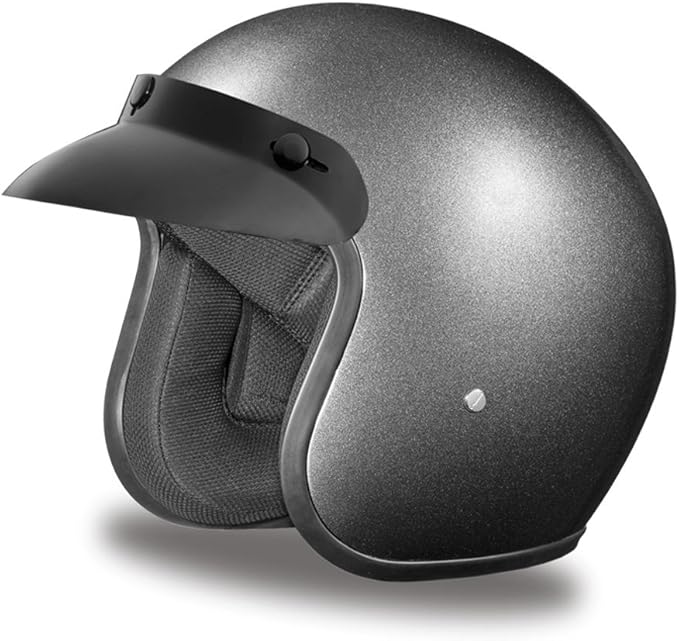 Daytona Helmets Retro 3/4 Open Face Motorcycle Helmet - Vintage Style, DOT Approved Helmet for Men & Women, Lightweight, Adjustable Fit, Removable Visor - Bike, Moped, Chopper, Scooter Helmet