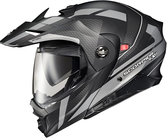 ScorpionEXO AT960 Modular Adventure Street Motorcycle Helmet with Bluetooth Ready Speaker Pockets DOT ECE Approved Hicks (Phantom - Small)