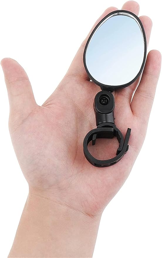 360° Rotatable Bike Mirror (2 Packs) - Shockproof Handlebar Mount, Wide Angle & Flat View Rearview Mirror for Road/Mountain/E-Bikes