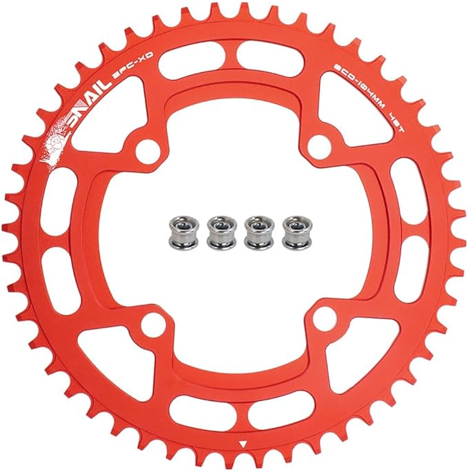 FOMTOR 104 BCD Chainring (30-52T) 7-12 Speed Compatible CNC 7075 Aluminum Narrow Wide Tooth Round Oval Chainrings for MTB/Road Bike Ebike Chainwheel Black/Red