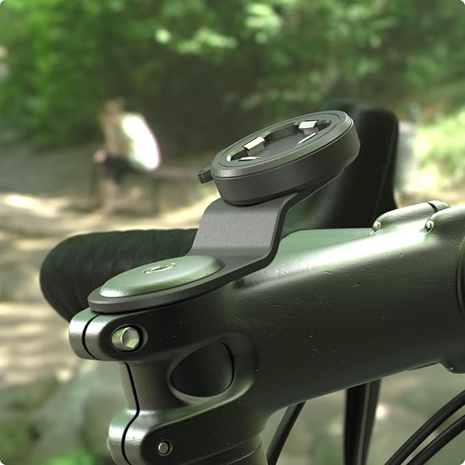 Bike Stem Phone Mount with Shockproof Silicone Grip – Quick-Lock Aluminum Out-Front Holder with Quad Safety Buckles & Elastic Strap, Fits 4.0”–6.7” Phones – Secure Fit for Road & Urban Rides