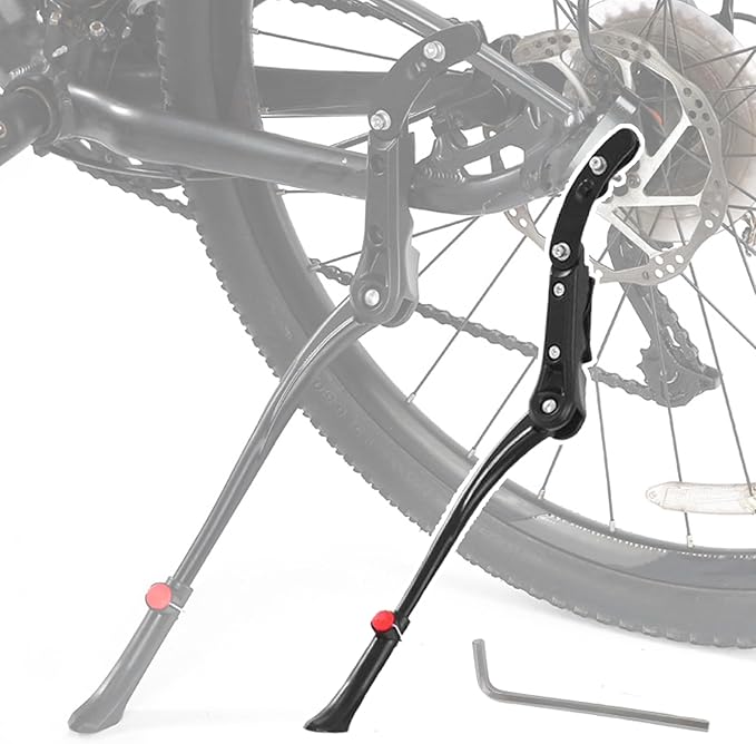 Bike Kickstand for Cannondale R300 R400 R500 R600 R700 R800 R900 SC1000 SC2000, Aluminum Adjustable Kickstand Foot Side Stand Suppor Rear Side Bicycle Stand with Non-Slip Rubber Foot,A