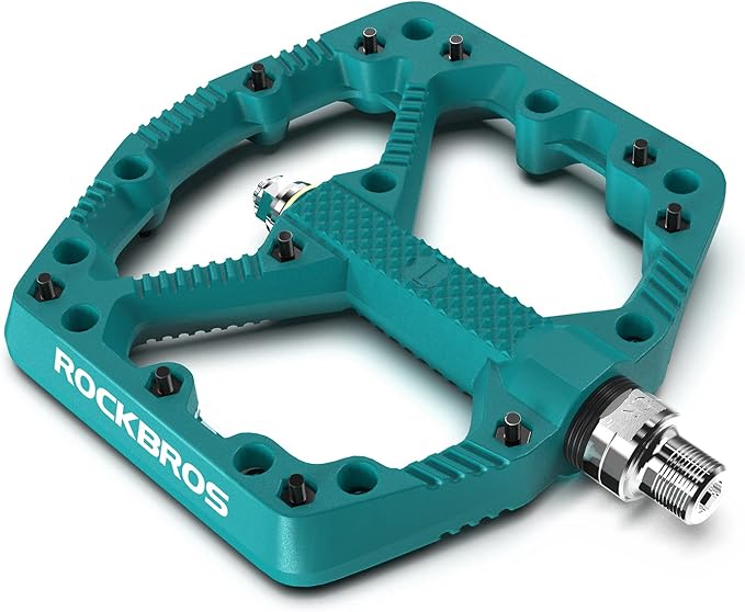 ROCKBROS Mountain Bike Pedals Flat MTB Pedals Nylon Fiber Bicycle Platform Pedals for Road Mountain BMX MTB Bikes