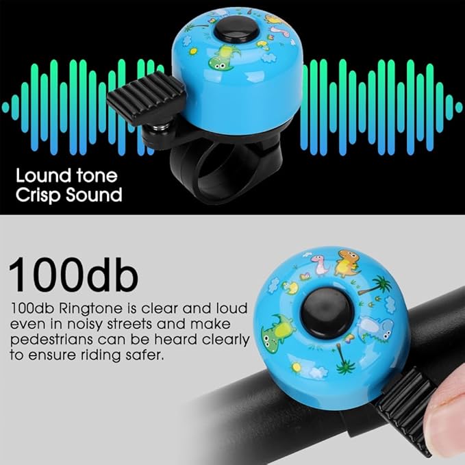 Kid Bike Bell - Bicycle Bell for Kids Boys Girls Adults | 120db Classic Mini Loud Bike Ring - Cool Bike Bell Design with Crisp Clear Sound for MTB,BMX,City Bike,Scooter -Kid Bike Accessories