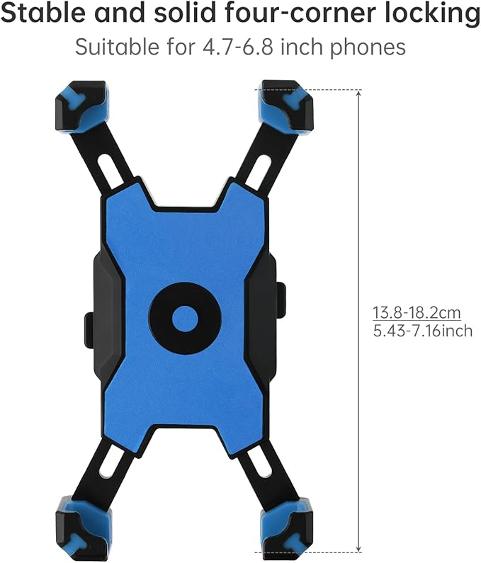 Bike Phone Mount Holder Motorcycle Handlebar Phone Mount Clamp One Hand Operation ATV Scooter Phone Clip for iPhone 12/11 Pro Max/X/XS, Galaxy S10 and 4.7"- 6.8" Cellphone