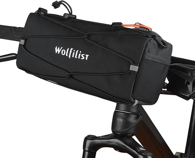 Multifunctional Bike Handlebar Bag - 2.4L Waterproof Bike Frame Front Pouch, Convertible Handlebar to Crossbody Sling Bag, Minimalist Design for Mountain/Road Bikes