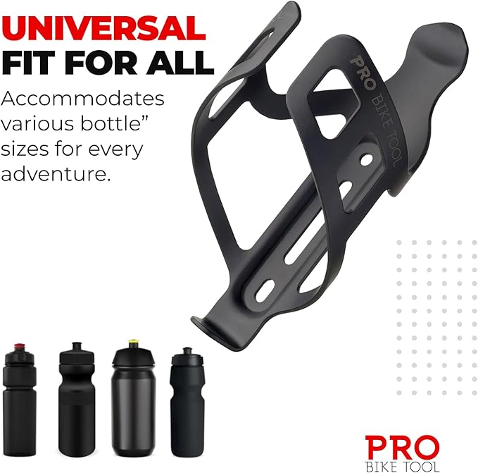 PRO BIKE TOOL Bike Water Bottle Holder - Lightweight and Strong Bicycle Cage with Secure Retention System , for Road Mountain Bikes (MTB) Universal