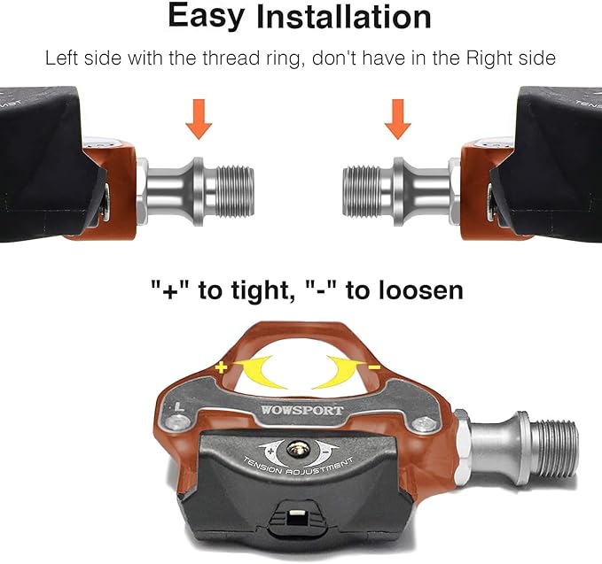 WOWSPORT SPD-SL Road Bike Pedals - Lightweight Clipless Pedals with 3-Bolt Cleats, Sealed Bearings & Nylon Composite | Shimano SPD SL Compatible