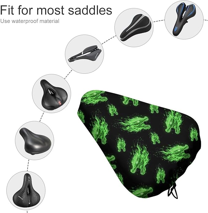 Adjustable Exercise Bike Seat Cover, Soft Cushion Indoor Outdoor Dust Resistant Protection