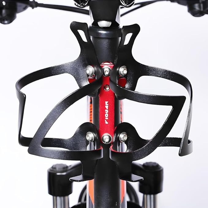 Bike Bottle Cage Adapter Aluminum Alloy Double Headed Bicycle Bottle Cage Extender High Hardness Adjustable Bottle Mount Seat Post Water Bottle Holder with Installation Tools