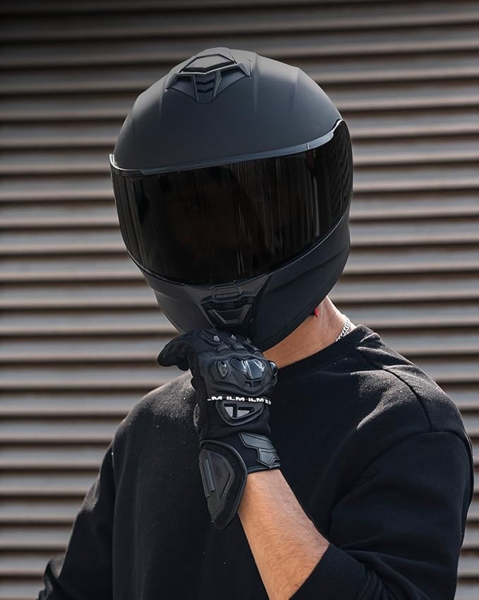 Motorcycle Helmets for Adult Men Women, Full Face Lightweight Street Bike Racing DOT Helmet with Extra Clear Visor Model AU-T801