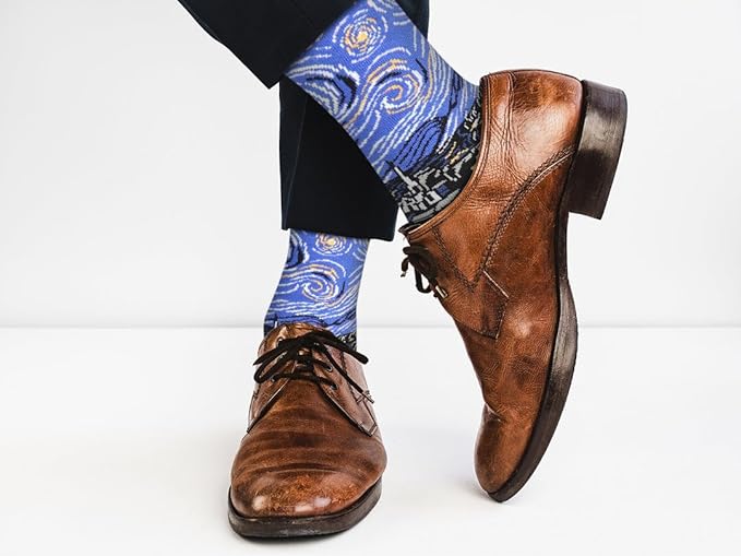 Real Sic Fun Socks for Men and Women - Cozy Cotton Dress Socks with Colorful Designs - Cool, Casual, Wacky Patterned