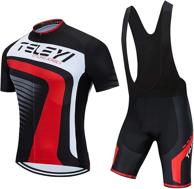 Men's Cycling Jersey Set, Summer Mountain Bike Clothing Short Sleeved Riding Jerseys