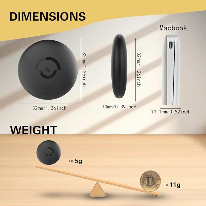 Mini GPS Tracker for Vehicles – Car Tracker Device Hidden with Magnetic Silicone Case, iOS Compatible Portable Personal Anti-Theft GPS Tracker for Car, Bike, or Kids, No Monthly Fee